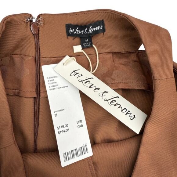 NWT FOR LOVE & LEMONS Alysa Mini Skirt Skort Size Medium Brown - Picture 5 of 6
